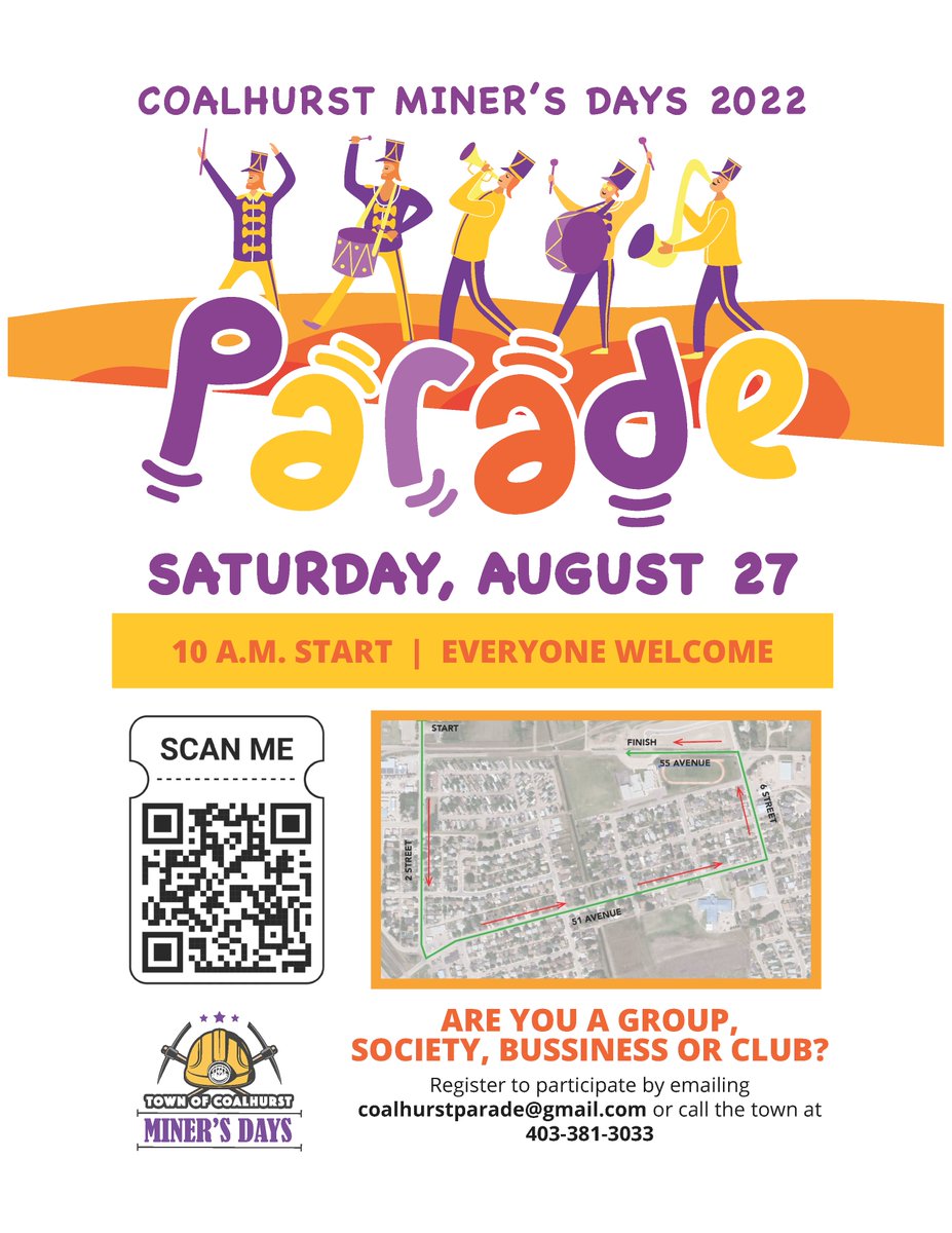 Miner's Days Parade - August 27. Check link for all Miner's Days activities: coalhurst.ca/event/coalhurs…