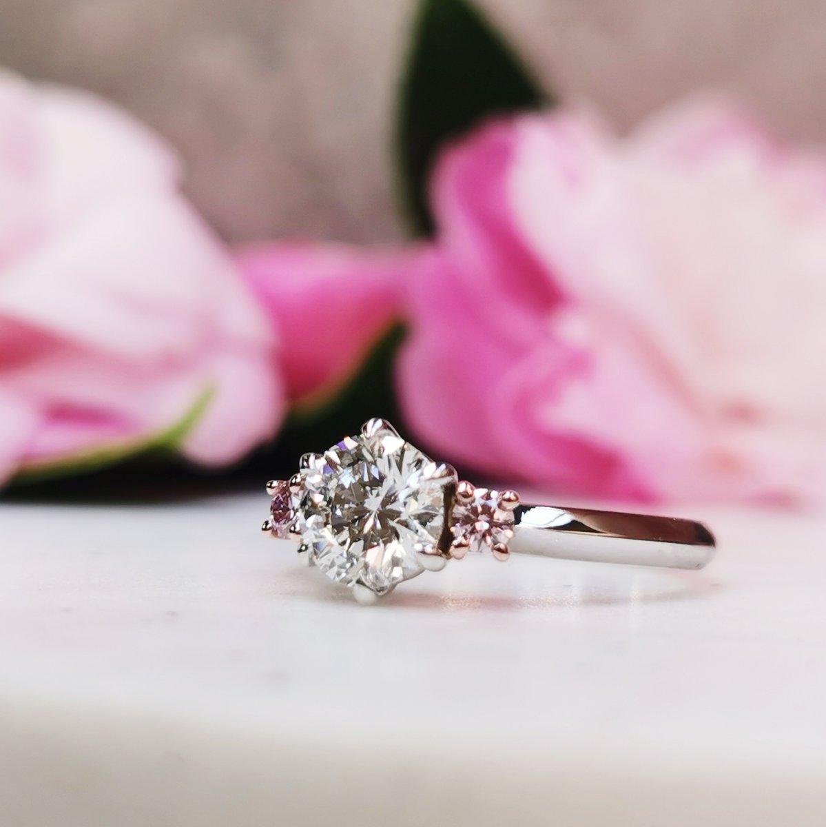 BillHicksDesign's tweet image. A perfect pair of pink Argyle Diamonds set in Rose gold with a D colour white diamond centre in White gold with a white gold band.  A future heirloom to be treasured for generations. 
billhicksjewellery.com.au/form/