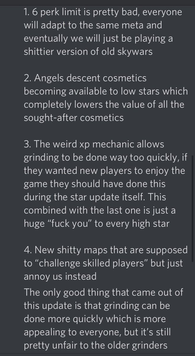 My opinion on the update: