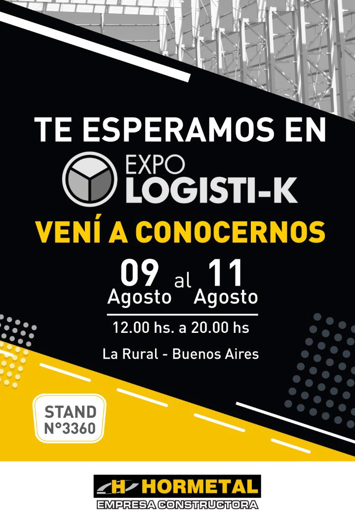 HORMETALsa's tweet photo. Del 9 al 11 de agosto, te esperamos en @LaRural_BsAs para una nueva edición de @expologisti_k ¡No te la pierdas! https://t.co/rIfm9EGFAh