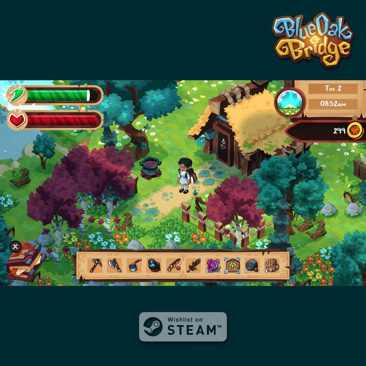 blueoakbridge's tweet photo. ✨Retweet to enter to win a free game!✨ Contest ends August 16th 🌱 Winner from the last contest: @Florin_teo27 💙 Artist: @mattsanzart #gamedev #gameart https://t.co/Scm7qwzZpi