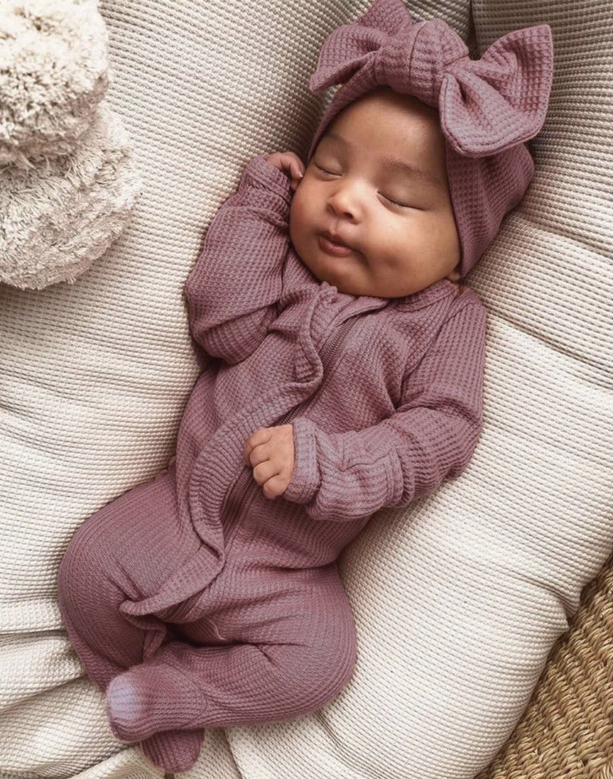 To say we’re obsessed with the waffle footies would be an understatement! They’re so soft and cozy! Perfect for your tiny babe!