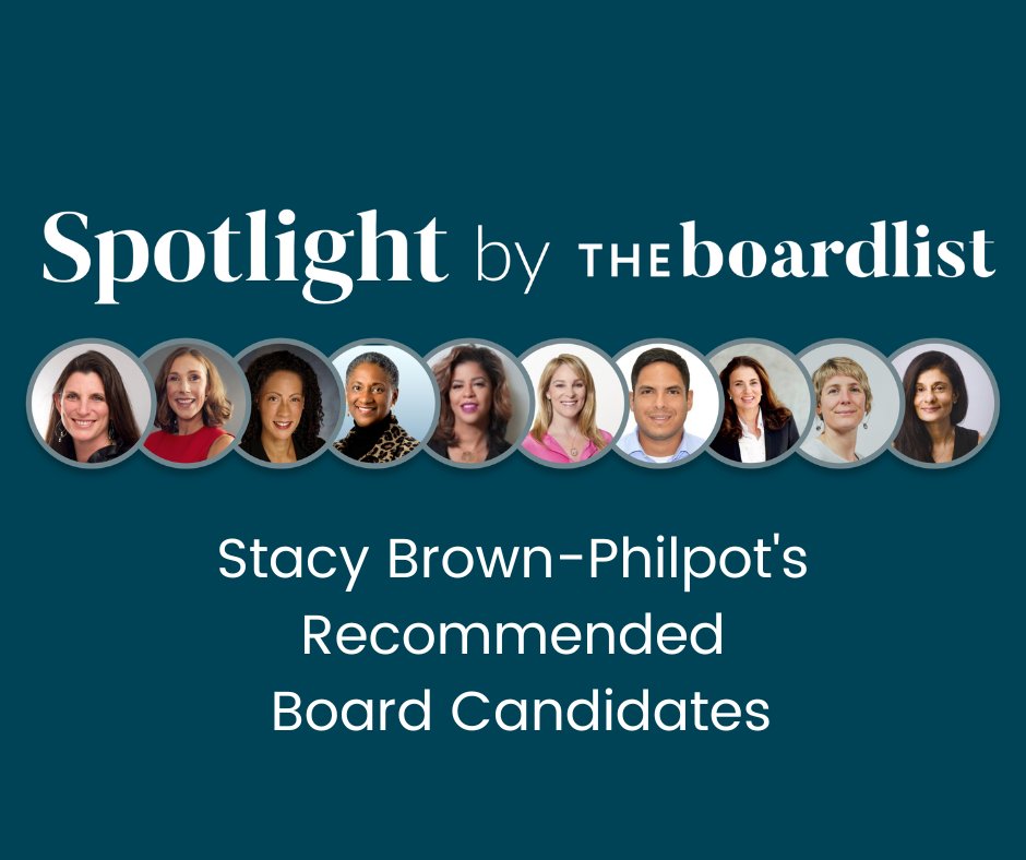 🚨 Looking for a new #diverse #BoardDirector? Check out 10 of former @Taskrabbit CEO & #Fortune100 director, Stacy Brown-Philpot's board candidate recommendations! 👀 the list: theboardlist.com/shared-candida… Subscribe to #Spotlight by #theBoardlist: theboardlist.activehosted.com/f/3