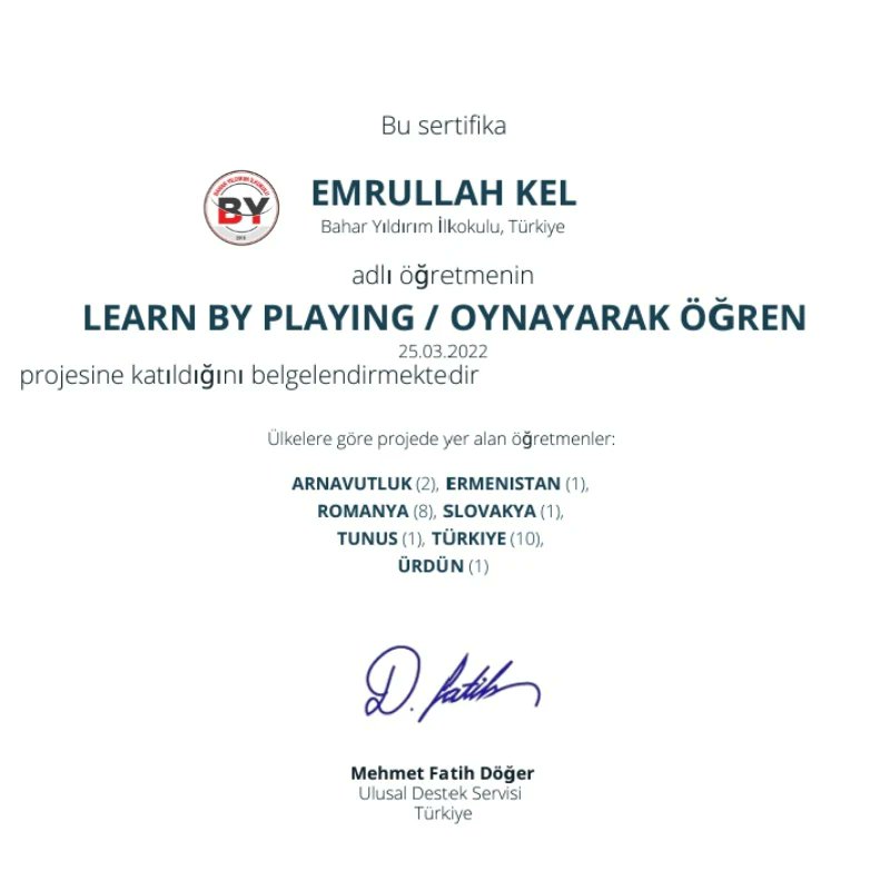Okulumuz artık #etwinningschool 🎉🇹🇷🧿
Öğretmenimiz <a href="/keremzehra12/">Kerem3535</a> okulumuz adına yürüttüğü #learnbyplaying "Oynayarak Öğren" isimli proje ulusal kalite ödülüne layık görüldü. Öğretmenimizi ve emeği geçenleri kutluyoruz.