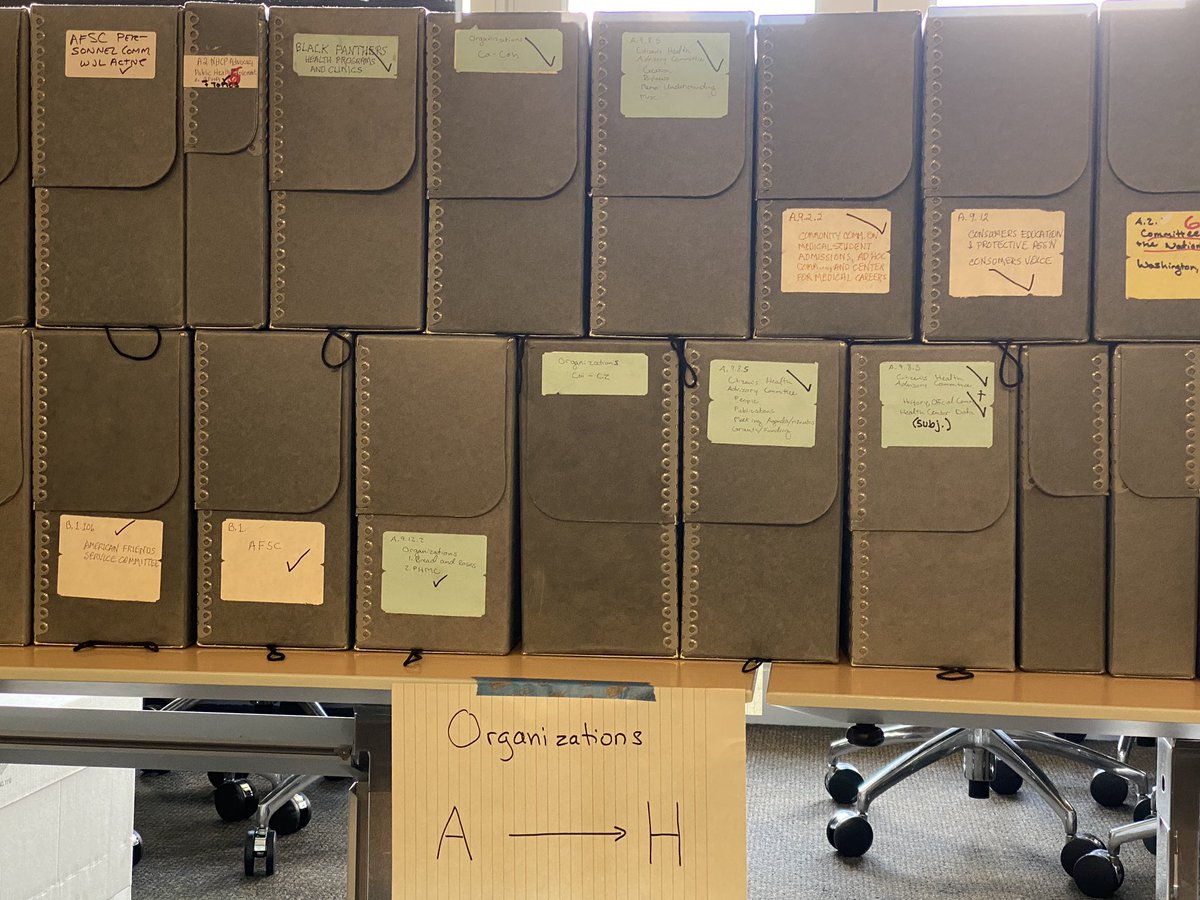 HollyJMengel's tweet photo. Day 2: all known peeps and orgs are alphabetized, topics sorted into broad categories. Tomorrow we start the hard stuff: the more than 50 feet of "folders as is." Fancy term for misc? So grateful for an awesome team of processors working together! https://t.co/laRlctvQe3