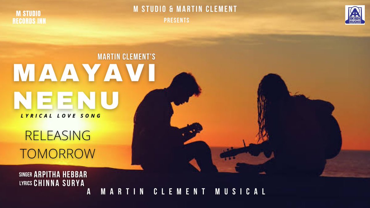 MartinC19790027's tweet photo. Presenting the first single from #oholave in Kannada !
#maayavineenu female version releasing tomorrow !
.
.
.
@aakashaaudio @arpi_hebs @chinna.surya.98 #surprise https://t.co/zJ4AKt7BYo