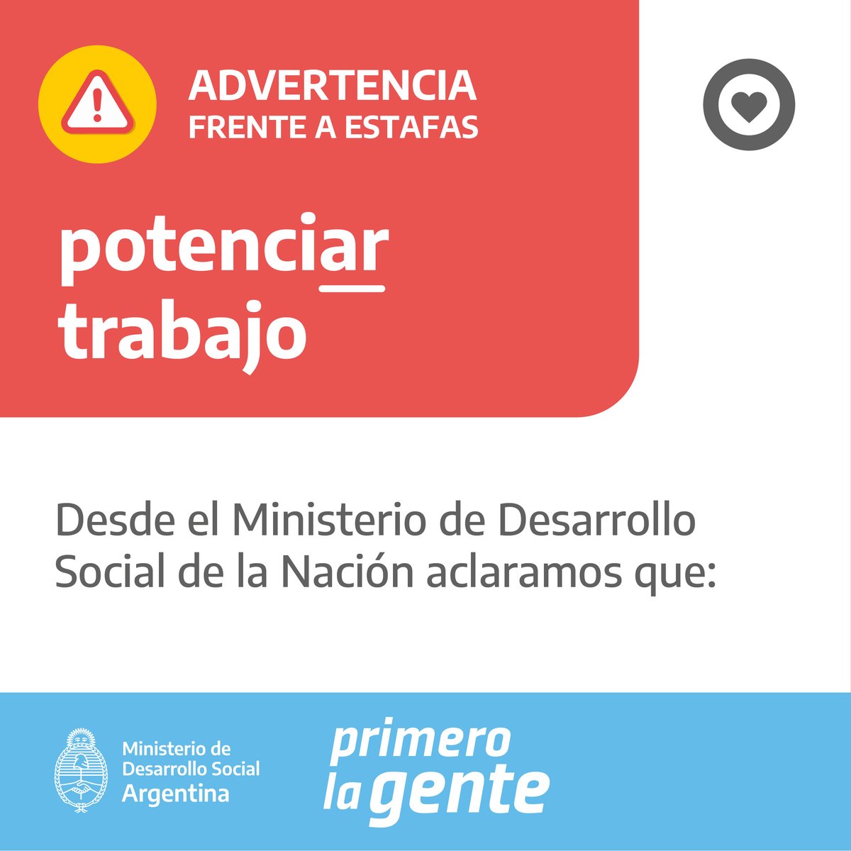 MDSNacion's tweet photo. ⚠️ ATENCIÓN. INFORMACIÓN IMPORTANTE.
 
❌ Nadie puede darte de baja ni retener la totalidad o parte de tus ingresos. Tampoco pueden pedirte tu clave bancaria. https://t.co/7eKUvDybdj