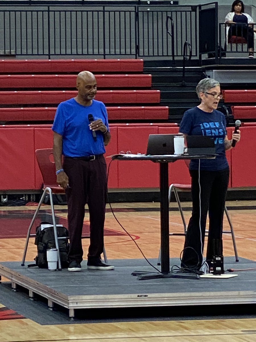 ngarvey's tweet photo. We started our day listening to Martha and Chris Thomas tell their story about how they have turned loss into advocacy through their non-profit organization, @TDefensiveLine #cisdlearns #CISDWorkingTogether https://t.co/H77TUBPTiM