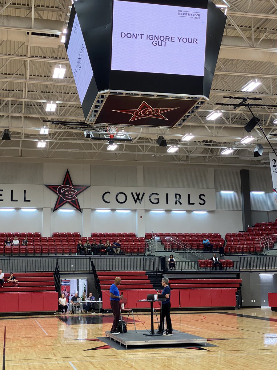 ngarvey's tweet photo. We started our day listening to Martha and Chris Thomas tell their story about how they have turned loss into advocacy through their non-profit organization, @TDefensiveLine #cisdlearns #CISDWorkingTogether https://t.co/H77TUBPTiM
