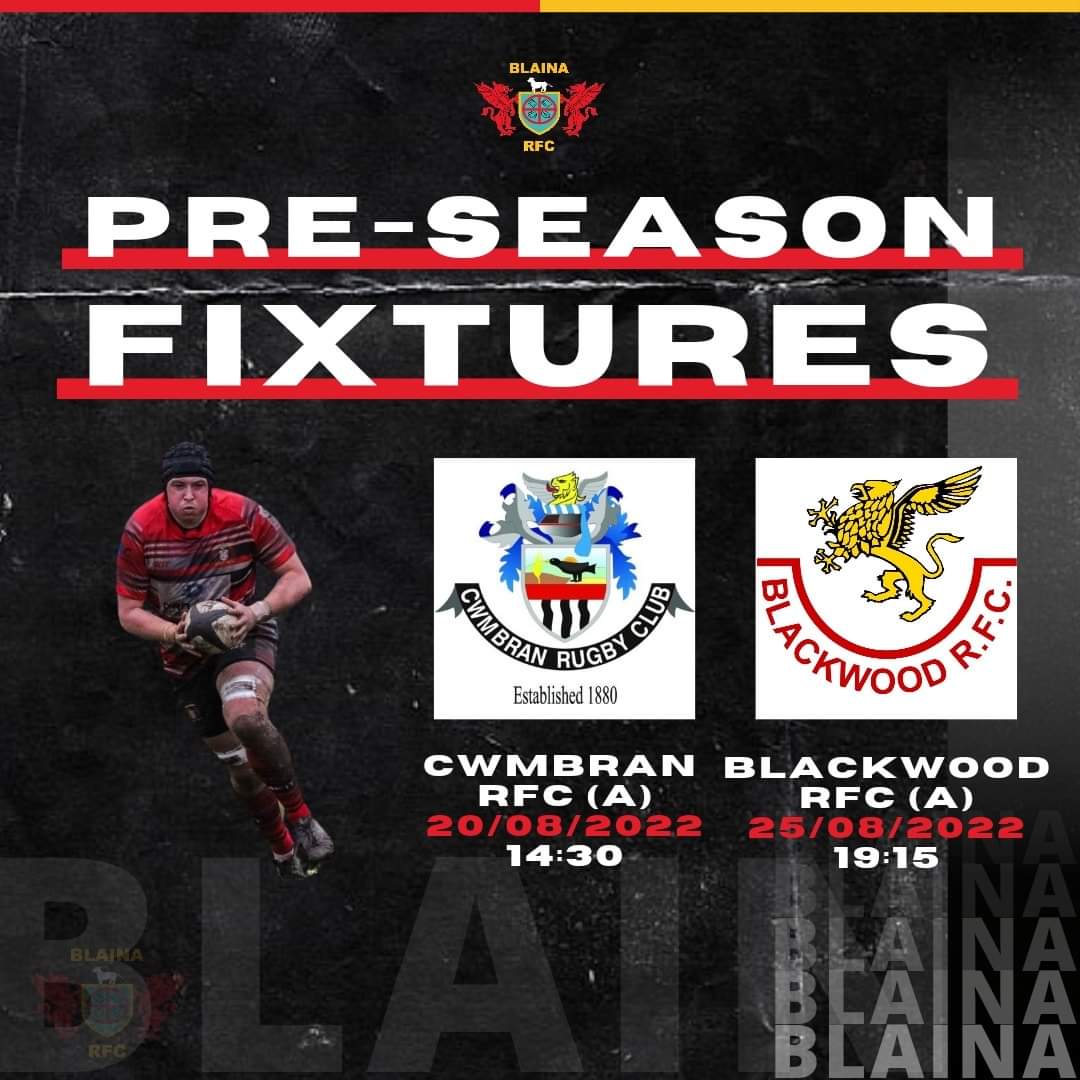 LambsRfc's tweet photo. PRE-SEASON FIXTURES | Blaina RFC have the following fixtures upcoming against @cwmbranrfc and @BlackwoodRugby as part of our pre-season schedule.

Please come along and support the boys.

#LAMBS https://t.co/Zn94ByqKfl