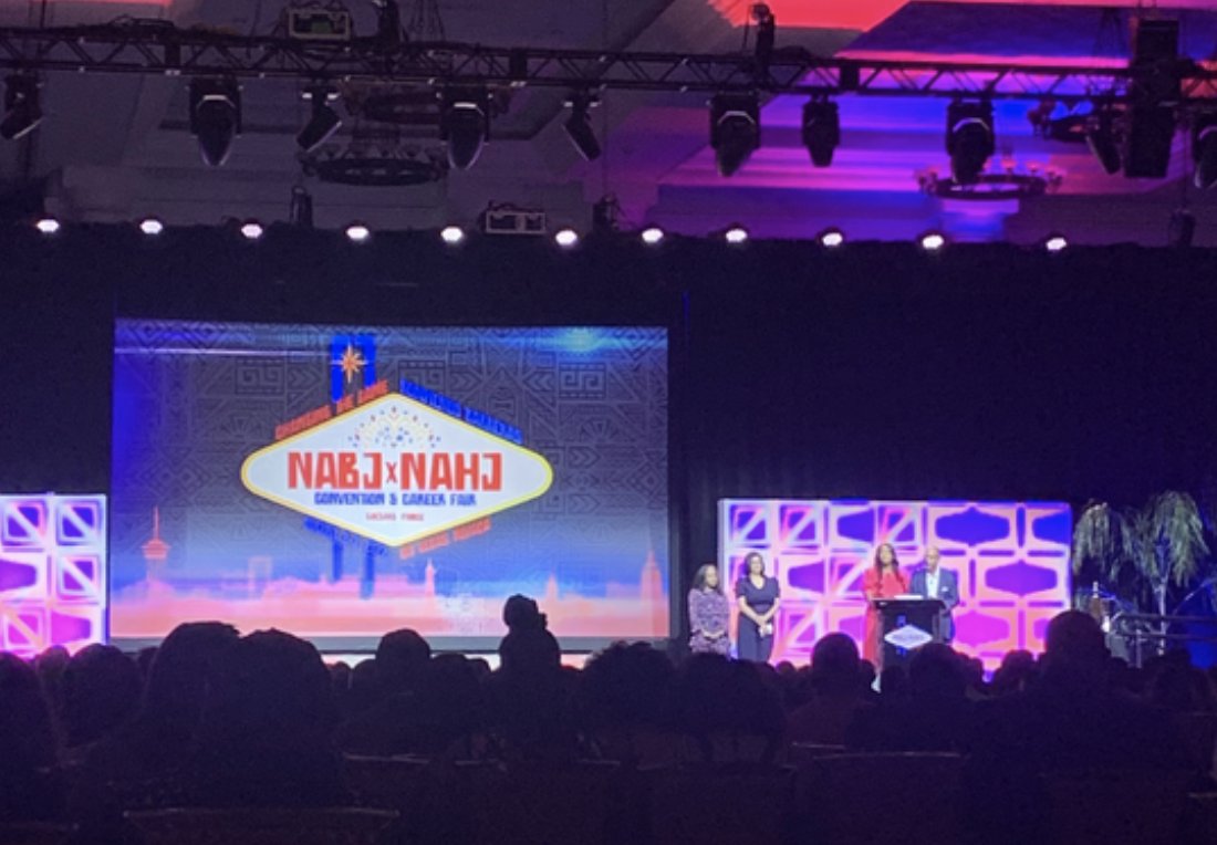Agnc54's tweet photo. The Agency54 team joined thousands of journalists and multi-media professionals in sunny Las Vegas last week for the 2022 NABJxNAHJ Conference. We cannot wait to #sharethemagic and welcome our NABJ family to Birmingham, AL for the 2023 Convention!
#NABJNAHJ #BABJ #MagicCity https://t.co/AVCI8a5IAa