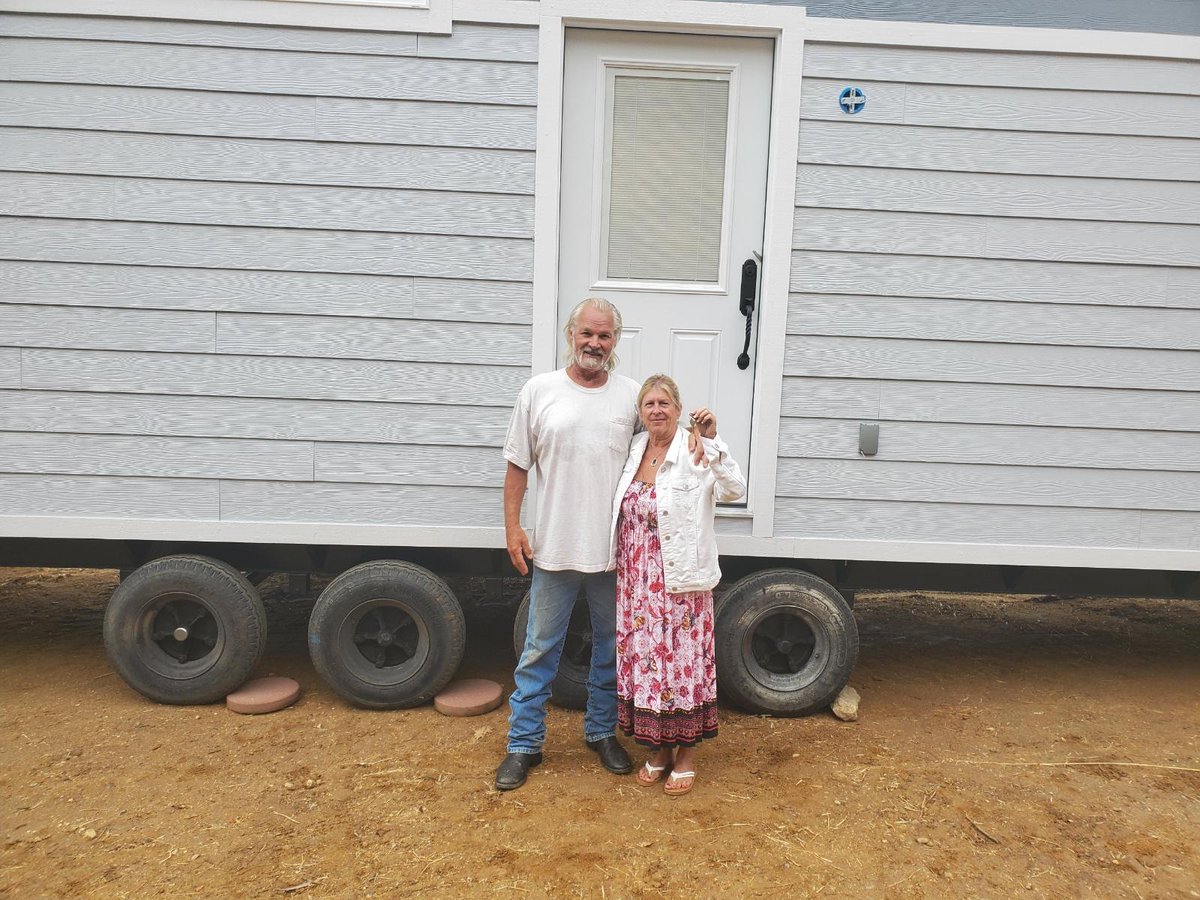 OpTinyHome's tweet photo. Through the support of our partners at #RebuildOurSierra &amp; many other Operation Tiny Home donors, we provided Mark w/ a $54k grant that allowed him to purchase his new home at a deep discount. Visit our Facebook page to see the photo album of his new home: https://t.co/GkldL6ctCR https://t.co/KU67TnqgTJ
