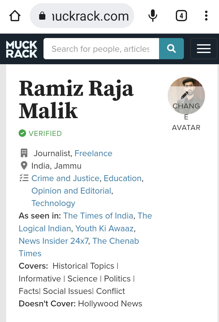 ramizrajamalik's tweet photo. Finally my Profile is Verified on @muckrack and Thanks to Almighty.
#verifiedprofile https://t.co/pr0AD8VQJW