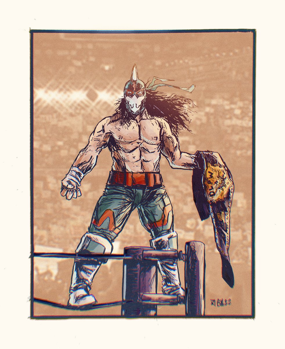 Do a Powerbomb! Cobrasun for todays warm up. Loving this series so far <a href="/danielwarrenart/">Daniel Warren Johnson</a> 
.
Traditional 9x11 sketch / colored in procreate
.
.
.
 #commission #comic #comicart #artoftheday #aotd #comic #fanart #illustrationoftheday #brayzart #doapowerbomb #danielwarrenjohnson