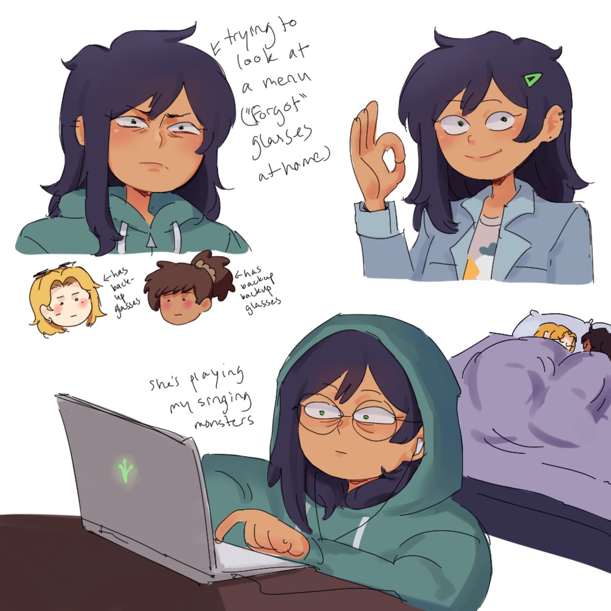 In my headcanon marcy stays up till 5 am playing my singing monsters #amphibia #MarcyWu #Sashannarcy