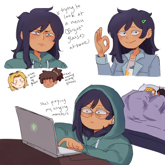 In my headcanon marcy stays up till 5 am playing my singing monsters #amphibia #MarcyWu #Sashannarcy 