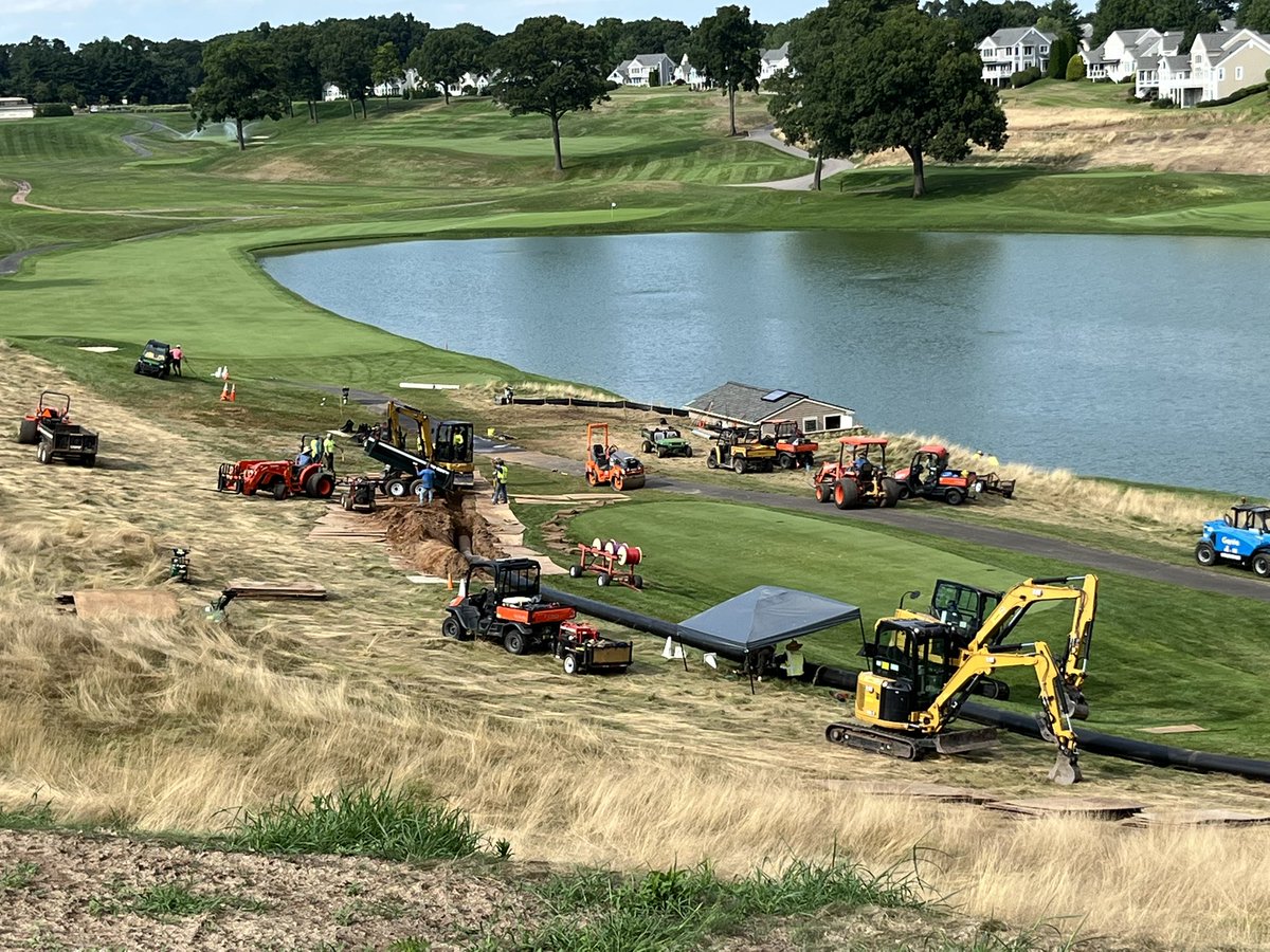 Great start to an amazing project. 1st day go big or go home. Completely disassembled existing discharge. Complete system shutdown 88 feels like 104. Installed new discharge.Tie back into existing mainlines x3. Pumps back on. Deep water tonight. A bid thank you to the TPC staff.
