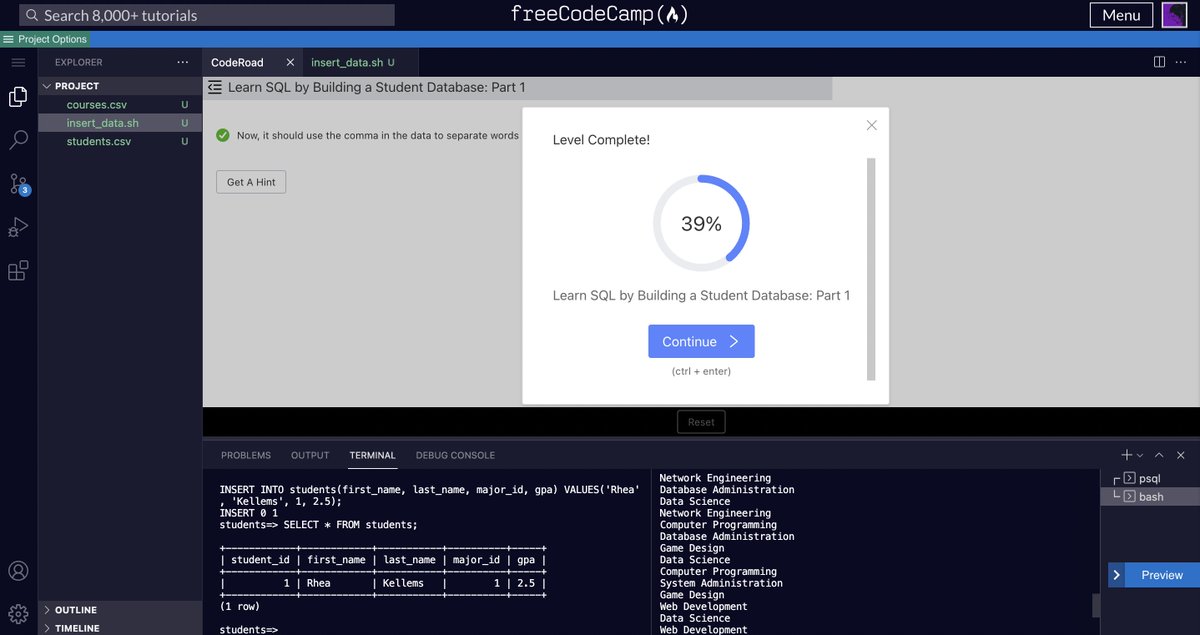 hisahitomx's tweet image. This is so powerfull 🦾
Creating bash scripts to insert data in SQL database automatically 🤯💻
#FreeCodeCamp #PostgresSQL #Scripting