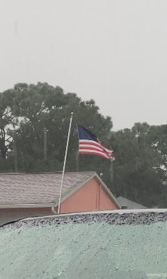 Here’s a picture of yesterdays storm, flag poles are not supposed to bend like that