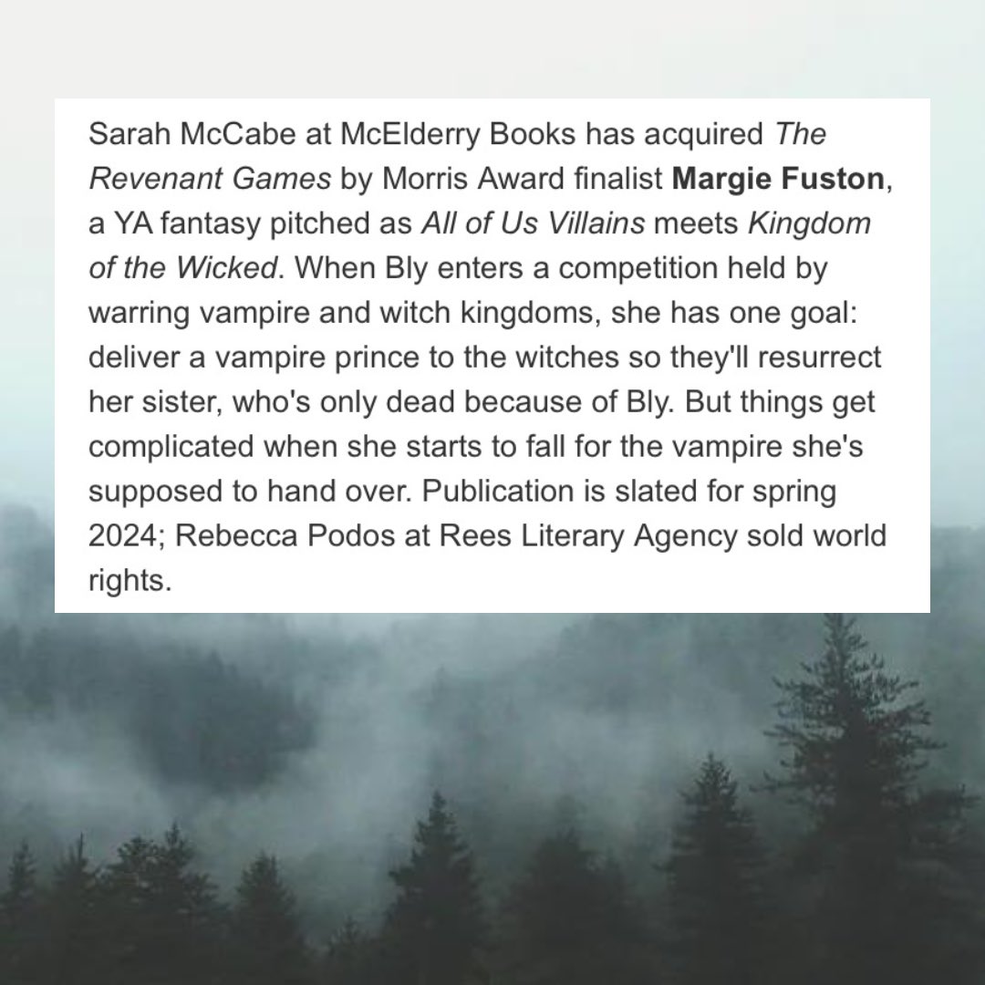 I’m so excited to talk about my new duology THE REVENANT GAMES!! Vampires! Witches! A forest full of people who want to kill you! Falling in love with people you shouldn’t! I love this book so much, and I’m so excited to work with @sarahrmccabe on this. 🖤