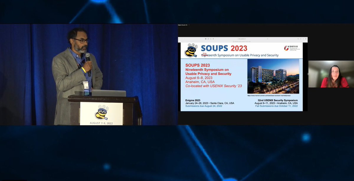 @usenix @SOUPSConference #soups2022 done. Fantastic research community. Thank you Boston. See you next year at #soups2023 Anaheim California. Thank you everyone.