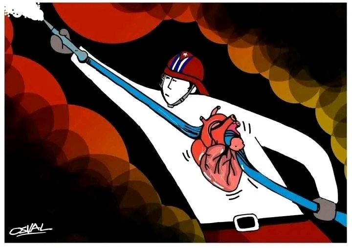 Un #corazón más grande que cualquier #incendio, asi son nuestros bomberos. Tributo desde las artes a estos valientes. #FuerzaMatanza #CubaRecicla