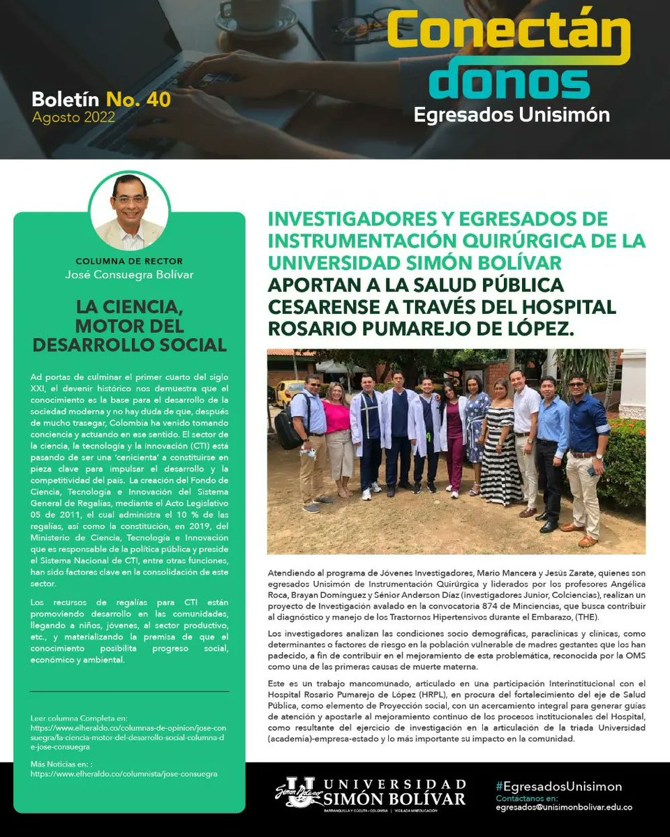 egresados_USB's tweet photo. Boletín #40 agosto 2022 - conectándonos con nuestros #EgresadosUnisimón https://t.co/Coo4OPBv8p
