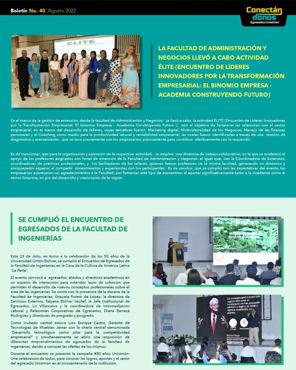 egresados_USB's tweet photo. Boletín #40 agosto 2022 - conectándonos con nuestros #EgresadosUnisimón https://t.co/Coo4OPBv8p