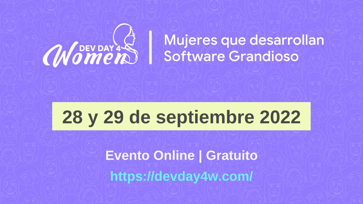 Code4DEI's tweet photo. ¿Estás lista para la segunda edición del año de #DevDay4W?
Nosotros sí y estamos preparando el mejor evento para ti.
El registro ya esta abierto en https://t.co/GrsFFN7zSS https://t.co/ZiuoZBTKyW