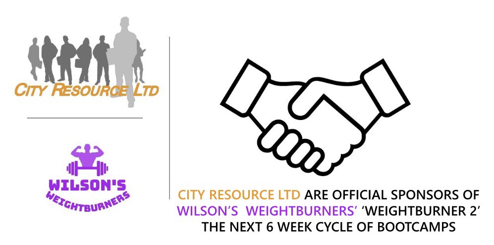 Pleased to announce the next 6 weeks of bootcamps (Weightburner 2) are sponsored by City Resource Ltd. City Resource, based in Peterborough, are recruitment specialists across engineering, industrial, technical, commercial and logistics sectors. Thank you for your support!