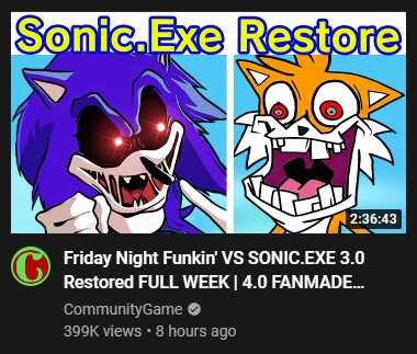 Friday Night Funkin' VS SONIC.EXE 3.0 Restored FULL WEEK