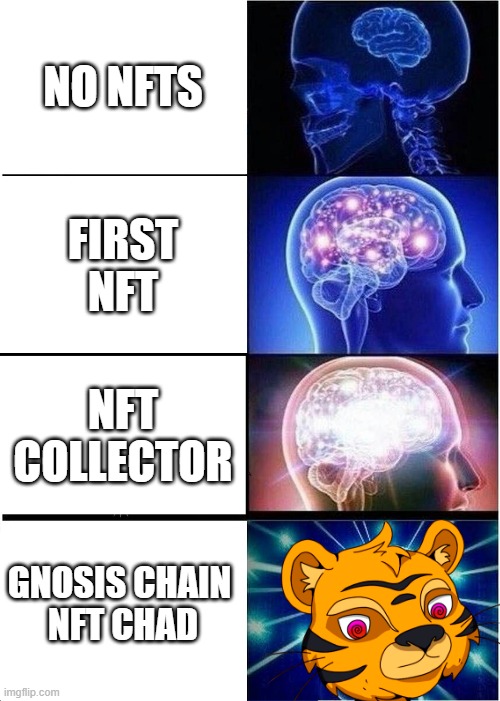 Chad move for the savvy NFT collector: 
Bridge DAI to Gnosis Chain
Find your favorite xDai Tiger on <a href="/eporio_market/">Eporio</a>
Enjoy gas fees paid in xDai stable
#gnosischain #xdai
🔥🔥🔥