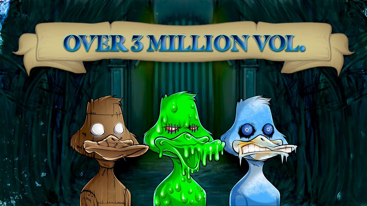 We have achieved 3M in secondary VOL in under just 9 days! 

The Mallard Order is currently in the process of building out our next Phase. See you inside The Crypt, this is only the beginning.

#CNFT #CNFTProject #CNFTCommunity #Cardano #CardanoCommunity #ADA #TMO #MallardOrder