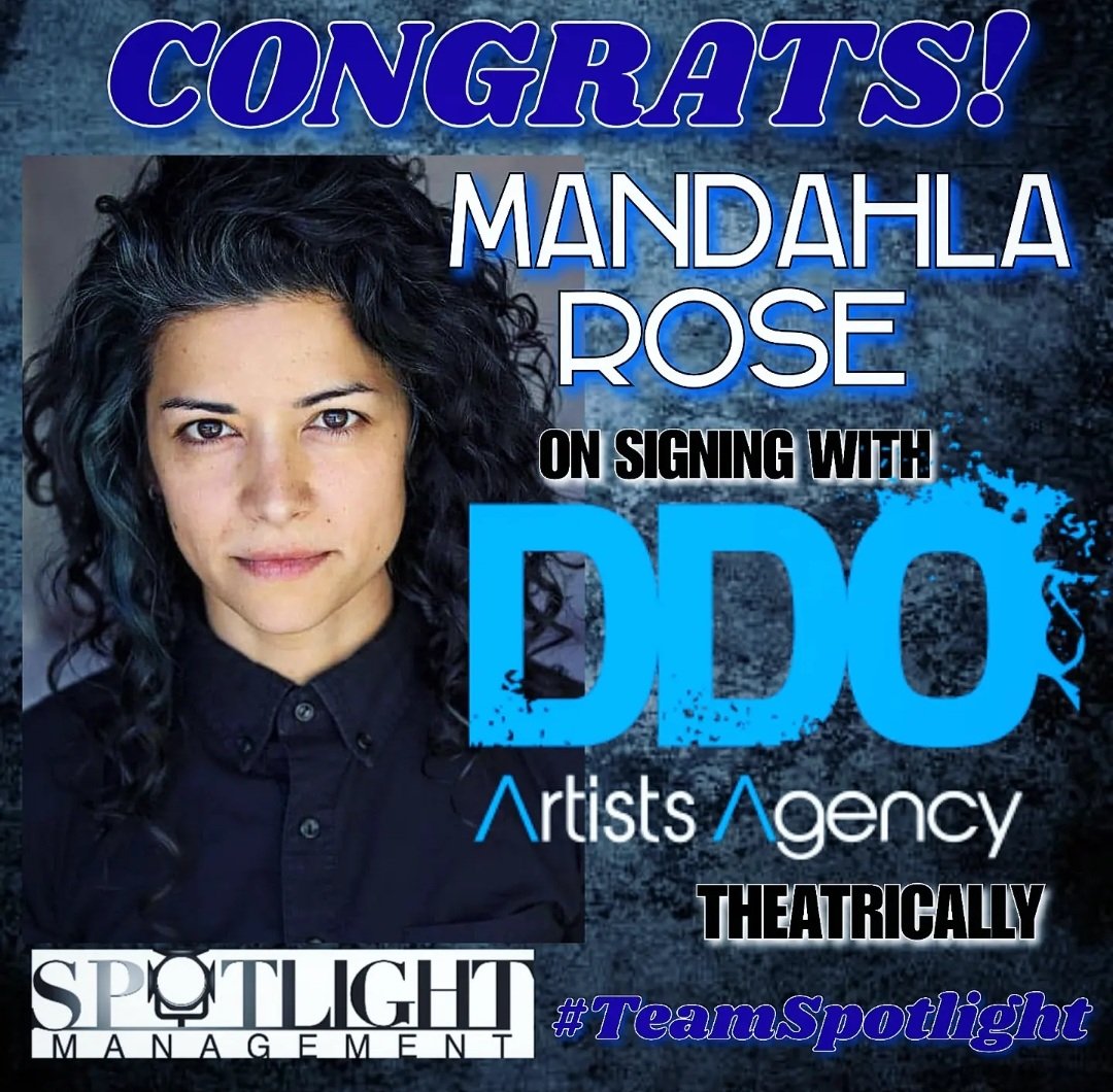 Spotlight_Mgmt's tweet photo. Massive cheers to Mandahla Rose on signing Theatrically with @DDOartists Agency! Way to go Team Spotlight
•
•
•
•
#SpotlightManagement #MandahlaRose #ReginaLines #DDOArtistsAgency #NewSigning #Representation #NewReps #TeamSpotlight #SpotlightActor #TeamWorkMakesTheDreamWork https://t.co/DXyNpxMTS9