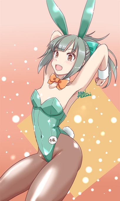 …昔の方が構図凝ってね?と思いながら、夕張バニーリメイク(今の俺風) 