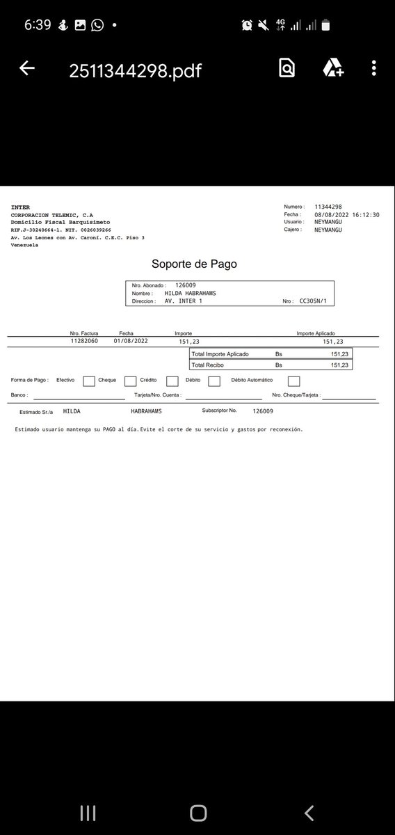 HildaAbrahamz's tweet photo. Quiero denunciar públicamente y ante @Conatel que la empresa @InterCliente me cobra por un servicio del cual no puedo disfrutar anexo la factura de cobro y aparte de eso el servicio técnico no responde. https://t.co/9jGqHRal7T