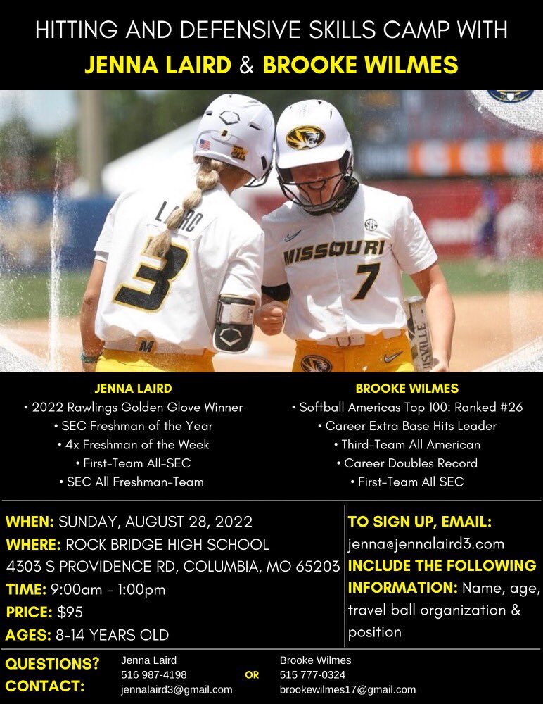 Checkout this clinic by two outstanding softball players! Great clinic and worth the time and drive!!
