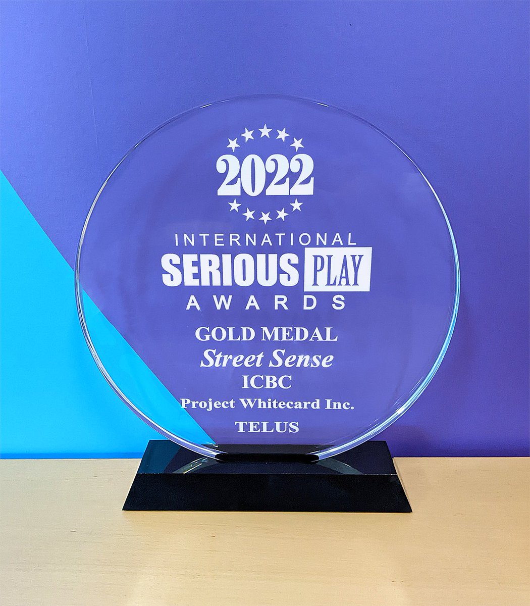 icbc's tweet photo. #StreetSenseApp has done it again! ๐ Thank you to @SeriousPlayConf for Gold in the Military and Government category.
Street Sense, the app that helps you prepare for road hazards, was created in partnership with @TELUS & @ProjectWhitecrd
Try the app: https://t.co/4RKOnPP0vs https://t.co/Z7IX9QsUWd
