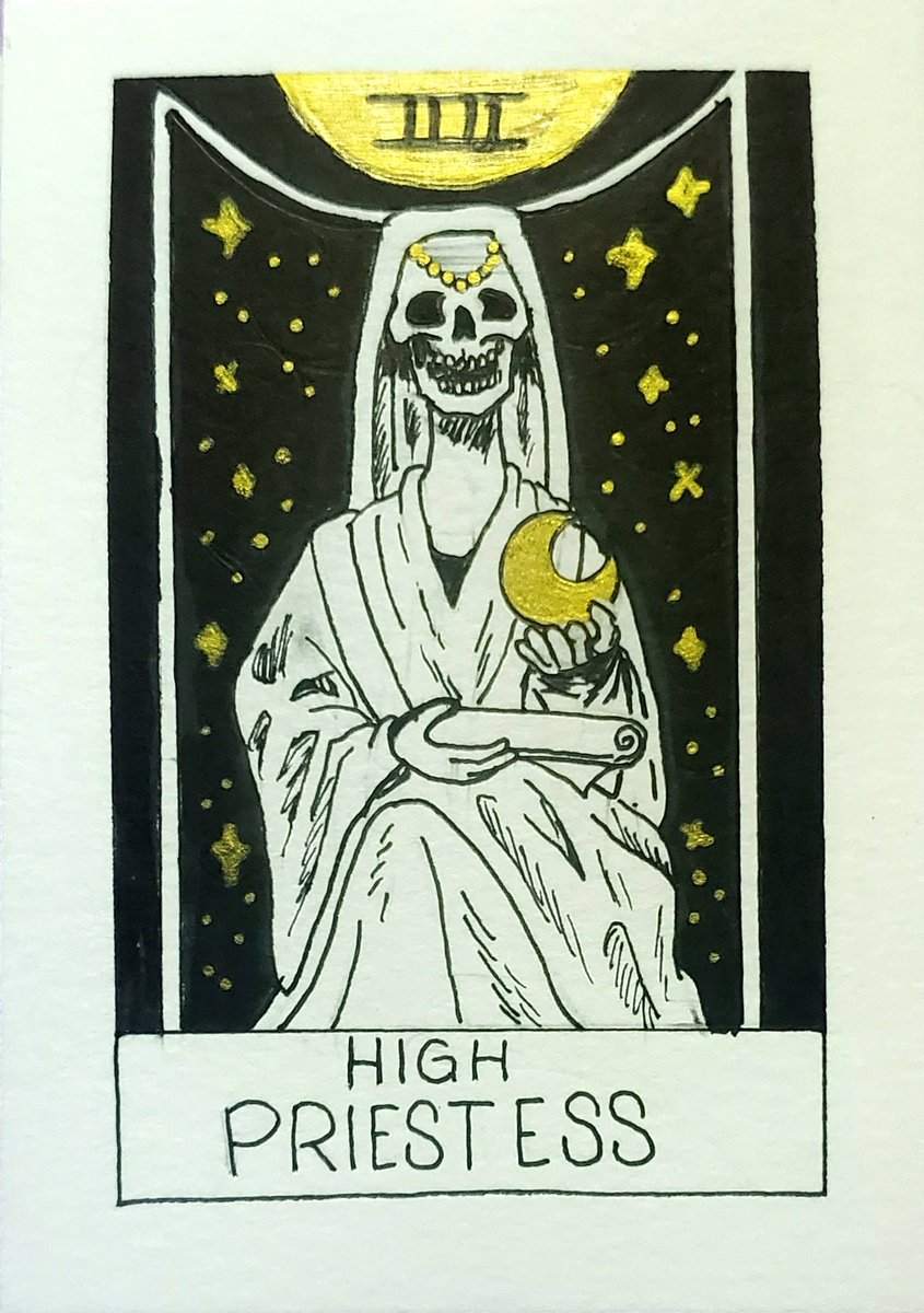 ghosty_pants's tweet photo. And the last two, High Priestess was finished today.
#tinytarot #tarotdesign #carddesign #traditionalart #miniseries #artisttradingcard #ArtistOnTwitter #commissionsopen https://t.co/l1ZN2oQxuN