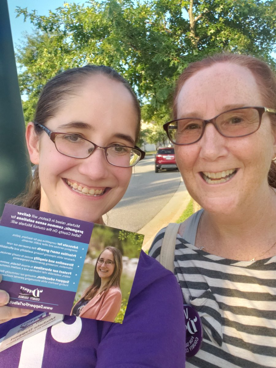 dappert4talbot's tweet photo. Out on the trail with my mom & hot off the presses new lit! Look for us in your neighborhood, and remember to vote for Talbot County on Nov. 8th. Decide your own future. #DappertforTalbot https://t.co/3x5pmvB7ub