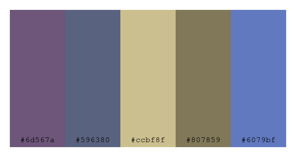 ColPaletteBot's tweet photo. Beep beep, here's a pretty color palette for you!
color-scheme.js parameters used:
- hue: 89
- variation: soft
- colors: #6d567a, #596380, #ccbf8f, #807859, #6079bf
Have a lovely evening!
#twitterbot #colorpalette #colors #palette #prettycolors https://t.co/mVdfSFfczP