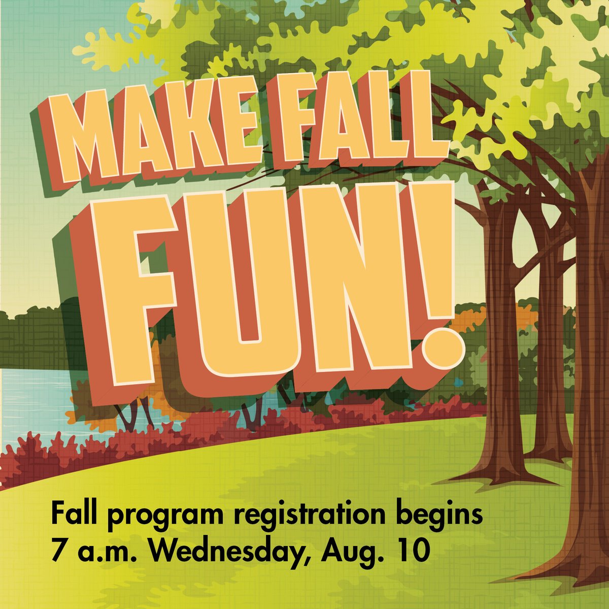 CityofEP's tweet photo. Set an alarm to start registering for fall fun! Registration for fall programs opens 7 a.m. Wednesday, Aug. 10 (except ice skating). 

Get a head start on exploring programs:
https://t.co/pHqv7Oyvty https://t.co/FDS9pKJy3K