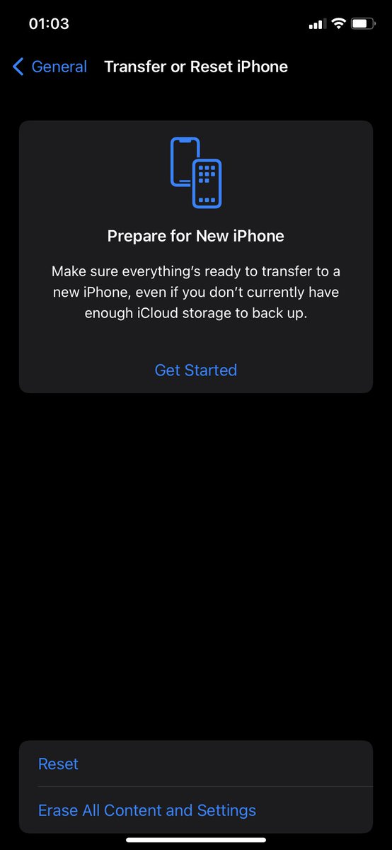 Snapchatbugg's tweet photo. @AshaHussain10 Should i click on ”reset” or ”erase All content and Settings” https://t.co/tgmD4S19fS