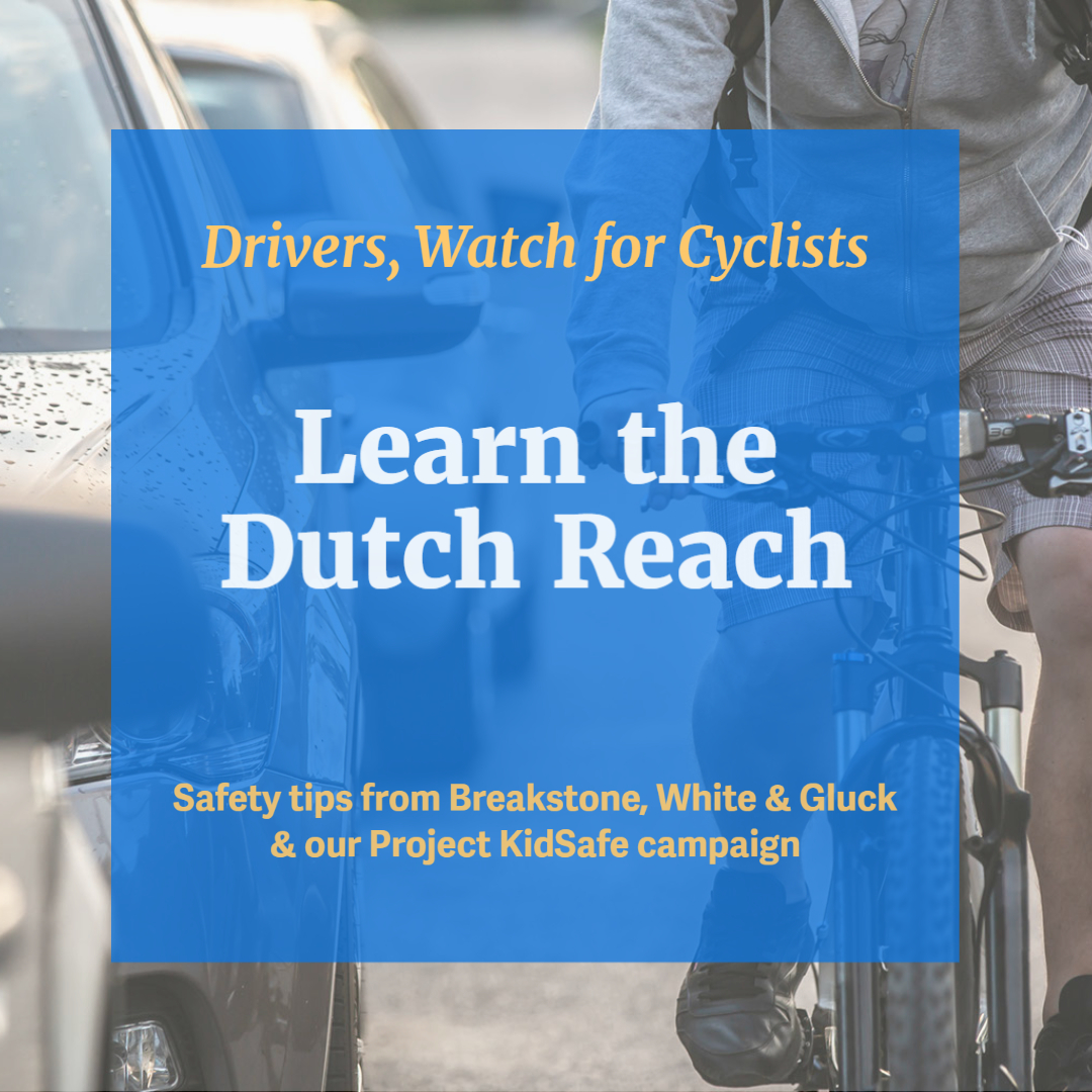 bwglawboston's tweet photo. Summer safety reminder for Massachusetts drivers: Remember to use your #DutchReach to avoid hitting a cyclist with your car door. https://t.co/psGBfwyfgb #bikesafety #projectkidsafe https://t.co/eMhAV8GHcd