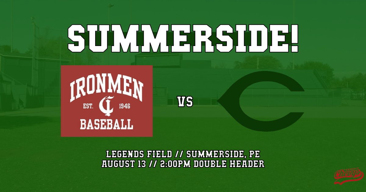 IslandersPEI's tweet photo. SUMMERSIDE! SATURDAY!
Saturday, we're heading up west to Summerside to play two at Legends Field as the Chatham Ironmen come to town.
First pitch goes at 2:00pm.
We'll see you there!
#IslesBaseball https://t.co/QocbOVnyak