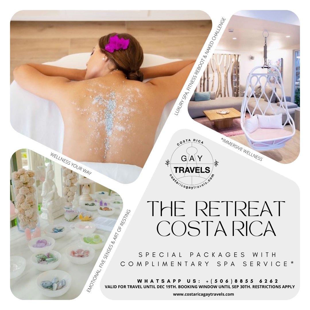 Relax at THE RETREAT Costa Rica and enjoy special deals for this green season. Ask us! costaricagaytravels.com #gay #gaytravel #luxuryspa #luxurytravel #gaytravelpackages #gayholidaypackages #gaytraveldeals #wellnesspackages #gaytrip #gaycostarica #costarica