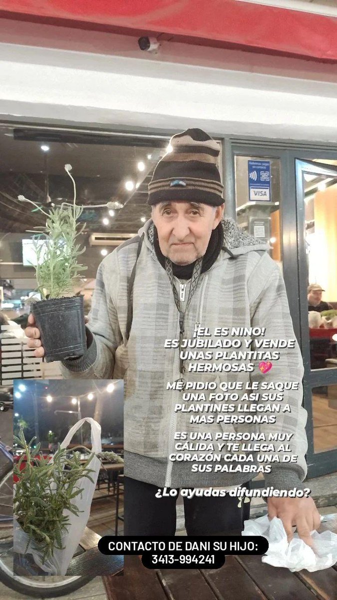 Ésta tarde  me cruce con Nino! Vende plantines de todo tipo y me pidió que lo ayude a difundir su emprendimiento. Le das una mano? Rosario. RT