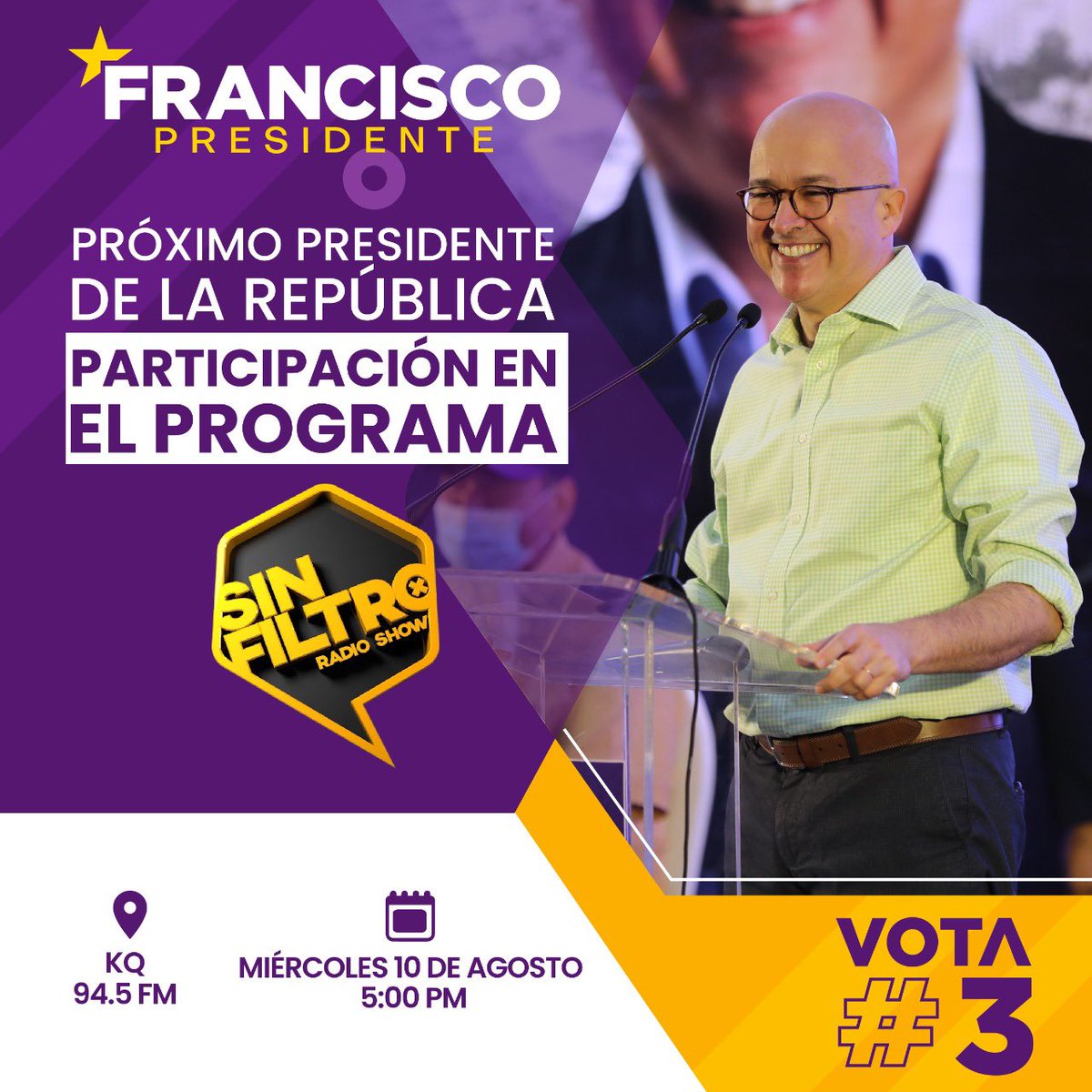 EnlaceDigitalDo's tweet photo. ¡Mañana hay toque de queda! 🔥 
Francisco @DominguezBrito a partir de las 5PM en @SinFiltroRS por KQ 94.5 FM y Matrix 104.7 FM.

¡Este 16 de octubre VOTA 3!

#FranciscoSinFiltro 
#FranciscoPresidente #Vota3 https://t.co/1ESxw336E6