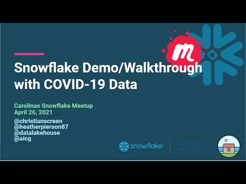 Check out this video from our Carolinas <a href="/SnowflakeDB/">SnowflakeDB</a> #Meetup Group Event where we gave a demo using #COVID19 #Data 👉🏻 bit.ly/3dnzZKB

👍🏻Follow me to evolve together as the Data world continues it’s massive growth <a href="/mike_jelen/">Mike Jelen</a>

#DataLakeHouse
#AICG
#TheDataCloud