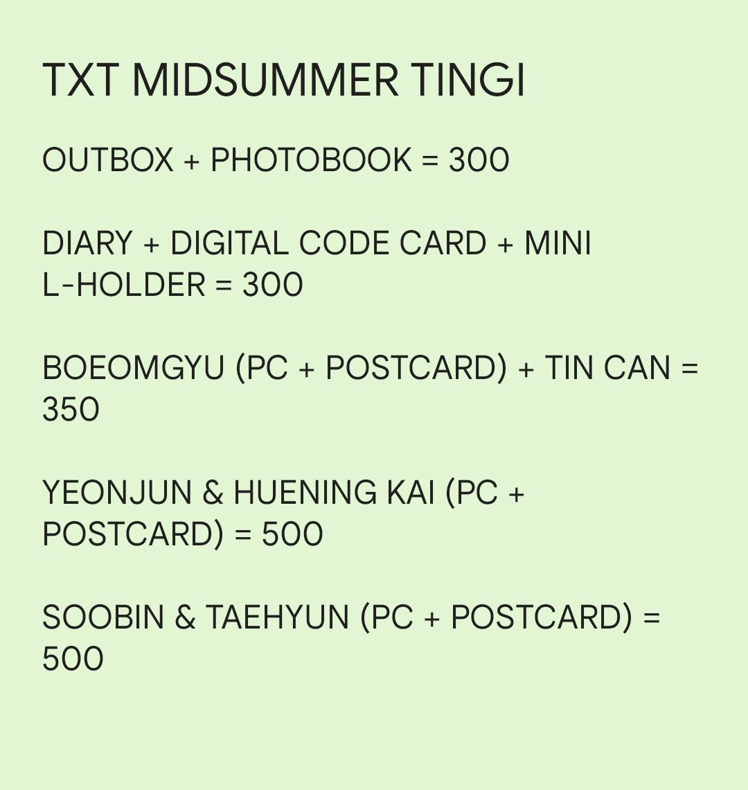 KpopCartzPH's tweet photo. #KPCGo | HELP RT | #TXT | PH ONLY
TXT : MIDSUMMER TINGI PH GO
✅ DIRECT TO WEVERSE GLOBAL
ETA: NORMAL ETA
DOP: SPTEMBER 05, 2022
COMMENT "MINE + SET" TO CLAIM
🏷️txt midsummer ph go yeonjun soobin beomgyu taehyun huening kai https://t.co/ZrivnLibIC